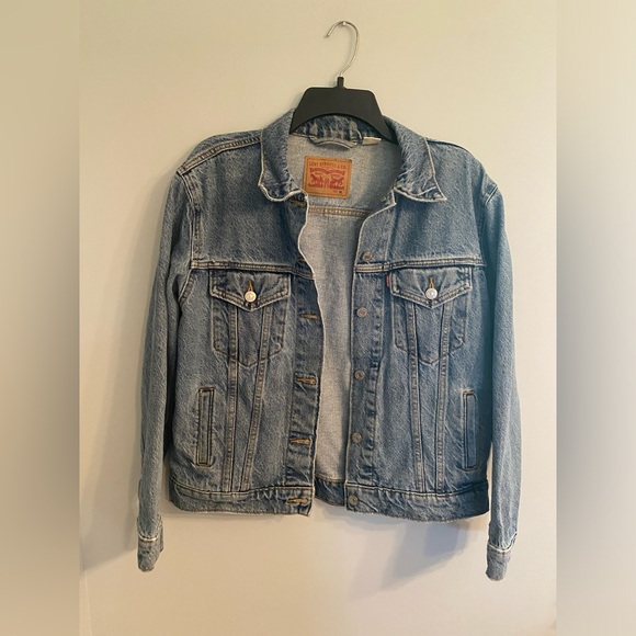 Levi’s Original Denim Trucker Jacket “All Mine” Medium Wash Women’s Medium - Picture 3 of 7